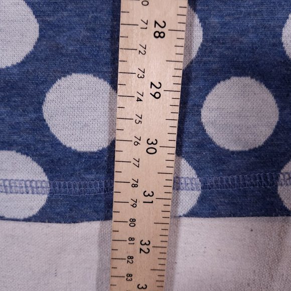 Betabrand Blue Polka Dot Cowl Neck Pullover Tunic Hoodie Large Made in USA - Picture 5 of 16